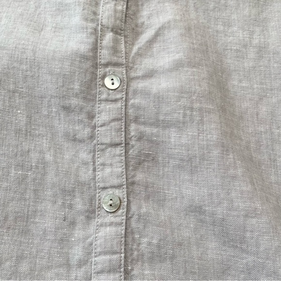 H By Halston 100% Linen Sleeveless Button Front  Shirt Dress Raw Hem Size M - Picture 8 of 9